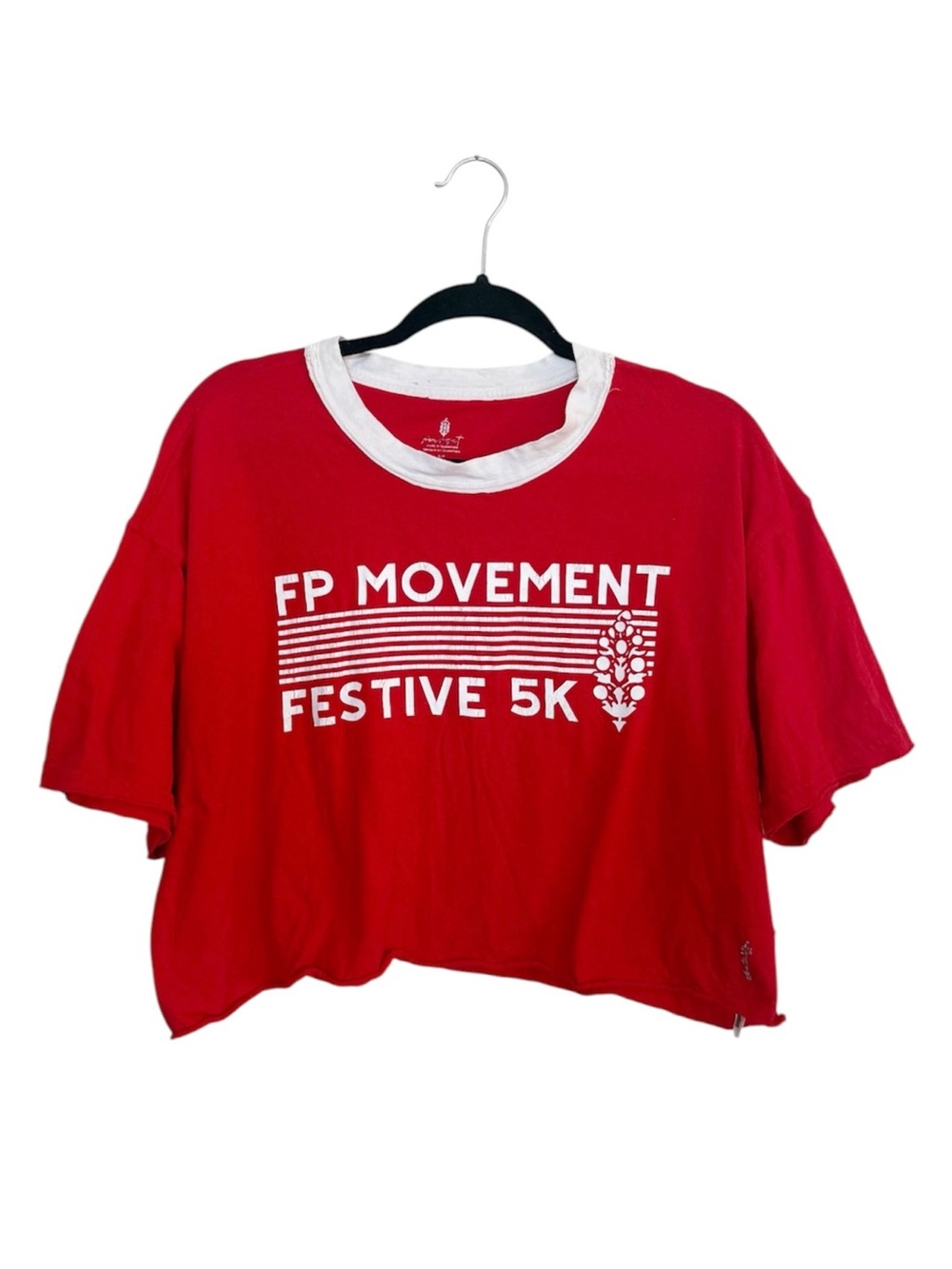 Free People Movement Festive 5K Crop Top Tee size Small